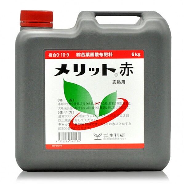 完熟用葉面散布液肥メリット赤6kg 1点