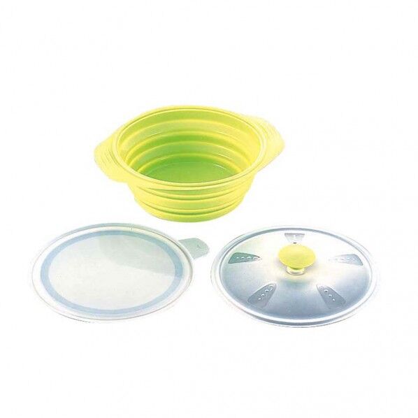 シリコン折りたたみキャセロール グリーン 4213820 グリーン AKY5402 1点