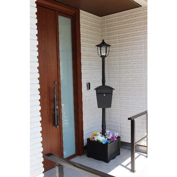 四角いプランター付き街灯 ポスト付き TAN-961-A 1台