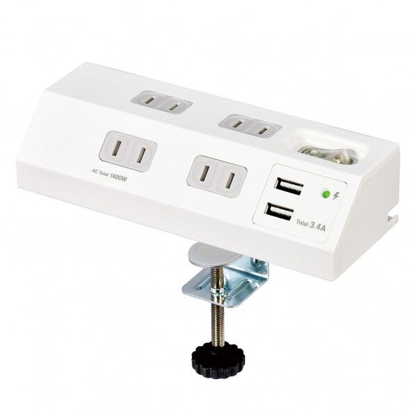 集中SW付デスクUSBタップ WLS-DS4232SUA(W) 1個