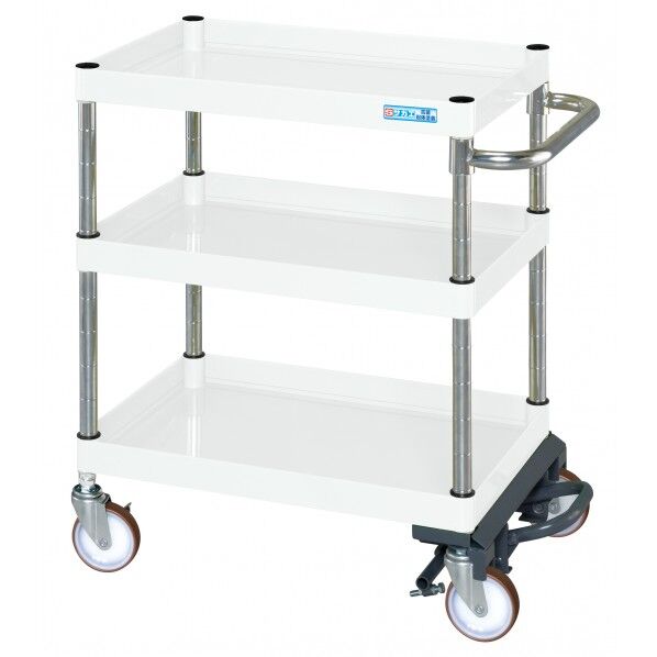 CSパールワゴン(中量タイプ/ゴム車/フットブレーキ付) パールホワイト W600×D400×H740 CSP-6073BRW 1台