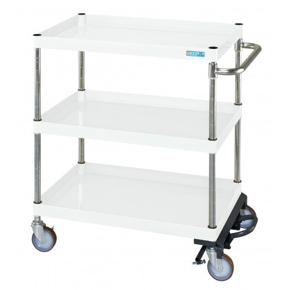 CSパールワゴン(中量タイプ/ゴム車/フットブレーキ付) パールホワイト W750×D500×H880 CSP-7583BRW 1台