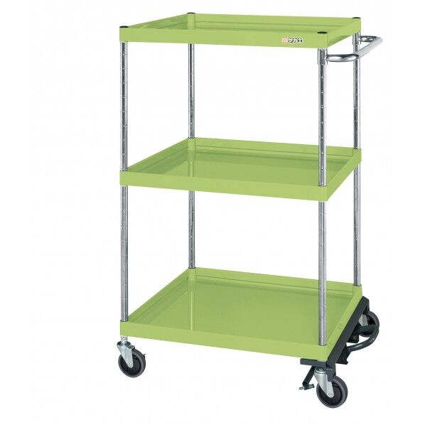 CSパールワゴン(中量タイプ/ゴム車/フットブレーキ付) グリーン W1200×D600×H1200 CSP-12123BR 1台