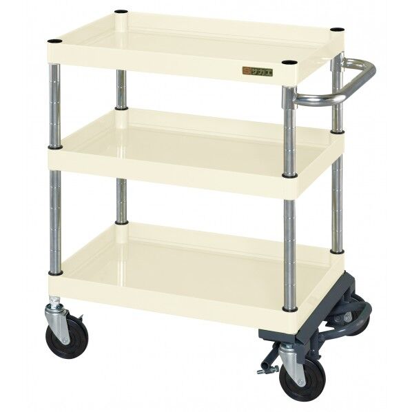 CSパールワゴン(中量タイプ/ナイロンウレタン車/フットブレーキ付) アイボリー W1000×D650×H740 CSP-1073BRNUI 1台