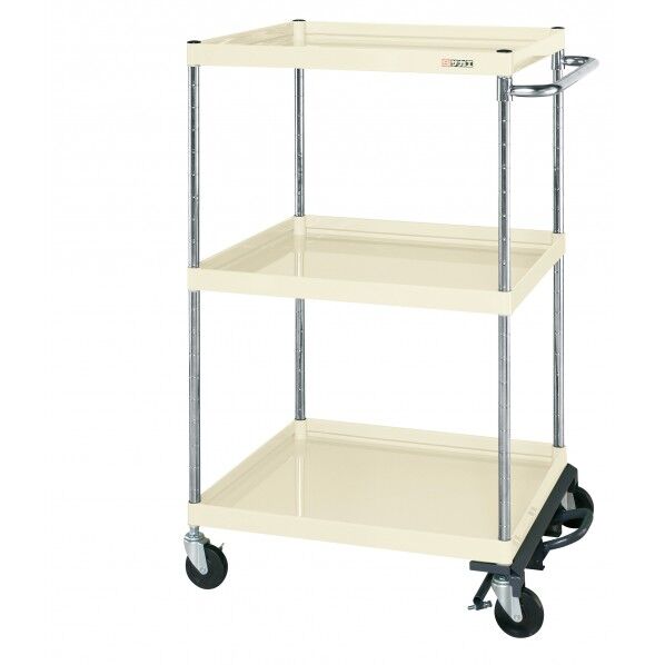 CSパールワゴン(中量タイプ/ナイロンウレタン車/フットブレーキ付) アイボリー W1200×D600×H1200 CSP-12123BRNUI 1台