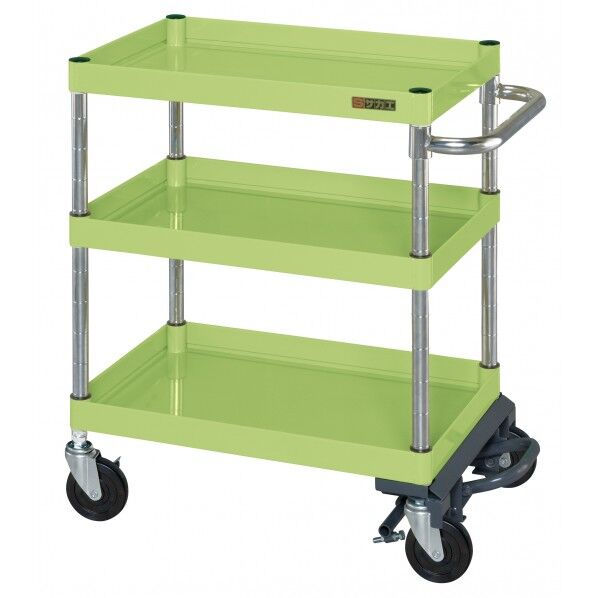 CSパールワゴン(中量タイプ/サイレントエラストマー車/フットブレーキ付) グリーン W600×D400×H740 CSP-6073BRSE 1台