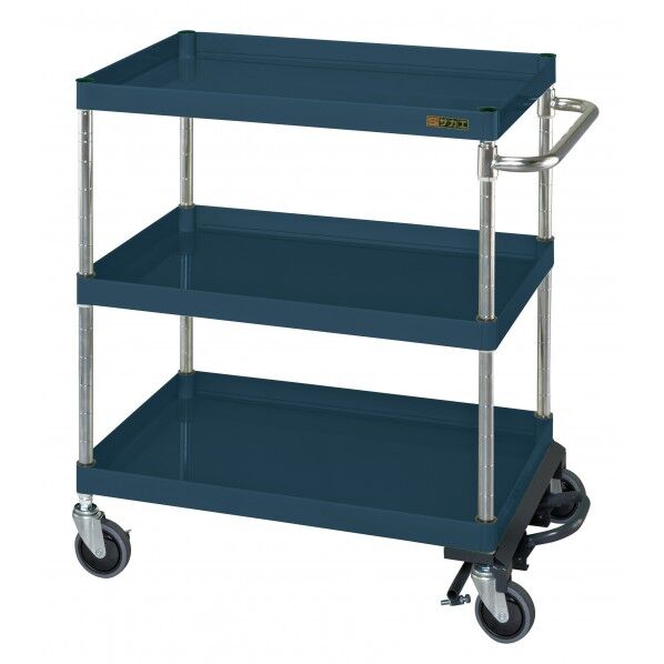 CSパールワゴン(中量タイプ/サイレントエラストマー車/フットブレーキ付) ダークグレー W750×D500×H880 CSP-7583BRSED 1台