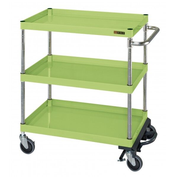 CSパールワゴン(中量タイプ/サイレントエラストマー車/フットブレーキ付) グリーン W1000×D650×H740 CSP-1073BRSE 1台