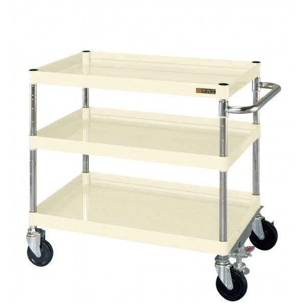 CSパールワゴン(中量タイプ/ゴム車/フロアストッパー付) アイボリー W750×D500×H740 CSP-7573FSI 1台