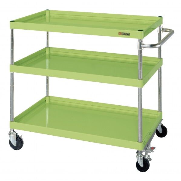 CSパールワゴン(中量タイプ/ゴム車/フロアストッパー付) グリーン W1200×D600×H880 CSP-1283FS 1台