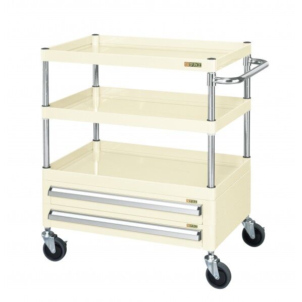 CSパールワゴン(中量タイプ/サイレントエラストマー車/引出し付) アイボリー W600×D400×H880 CSP-6083A2SEI 1台