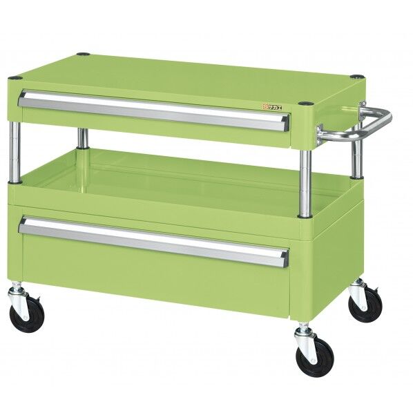 CSパールワゴン(中量タイプ/サイレントエラストマー車/引出し付) グリーン W600×D400×H600 CSP-6061ACSE 1台