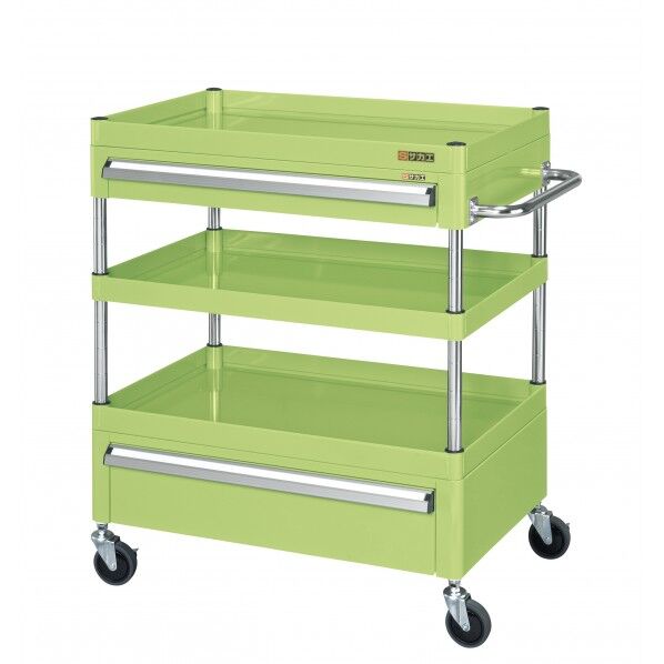 CSパールワゴン(中量タイプ/サイレントエラストマー車/引出し付) グリーン W600×D400×H600 CSP-6062ACSE 1台