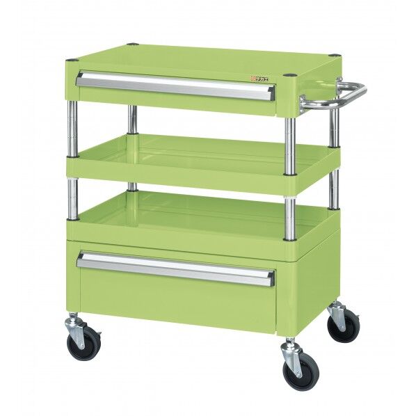 CSパールワゴン(中量タイプ/サイレントエラストマー車/引出し付) グリーン W600×D400×H880 CSP-6082ACSE 1台