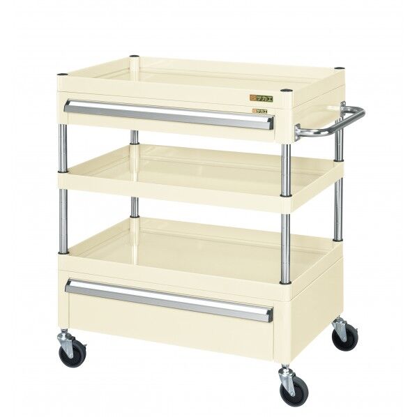 CSパールワゴン(中量タイプ/サイレントエラストマー車/引出し付) アイボリー W600×D400×H880 CSP-6083ACSEI 1台