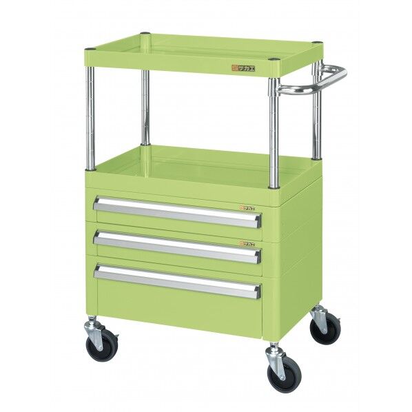 CSパールワゴン(中量タイプ/サイレントエラストマー車/引出し付) グリーン W600×D400×H880 CSP-6082A2CSE 1台