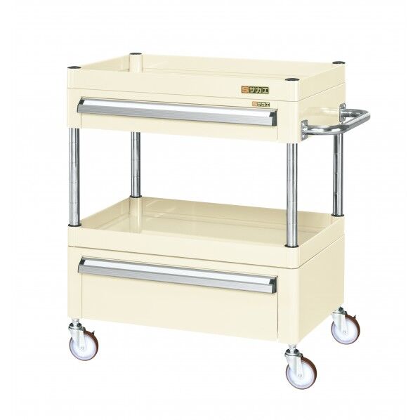 CSパールワゴン(中量タイプ/サイレントエラストマー車/引出し付) アイボリー W750×D500×H740 CSP-7572AC2SEI 1台