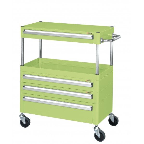 CSパールワゴン(中量タイプ/サイレントエラストマー車/引出し付) グリーン W750×D500×H880 CSP-7581A3CSE 1台