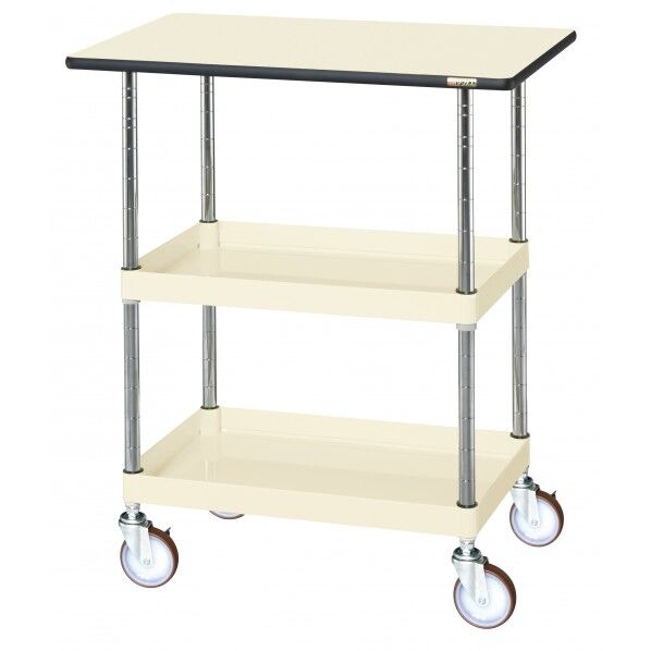 CSパールワゴン(中量タイプ/ナイロンウレタン車/天板付) アイボリー W900×D600×H760 CSP-9072TPNUI 1台