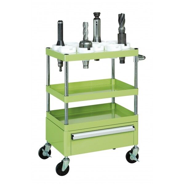 ツーリングワゴン パールワゴンタイプ 引出付 直進安定金具付 グリーン W600×D400×H880 CSP-23YRE 1台