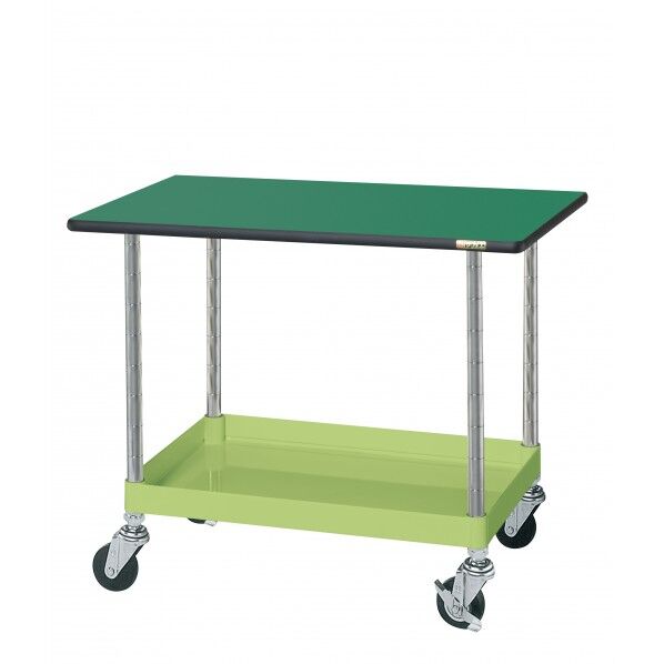 CSパールワゴン(軽量タイプ/ゴム車/天板付) グリーン W750×D500×H620 CSP-7561LTE 1台