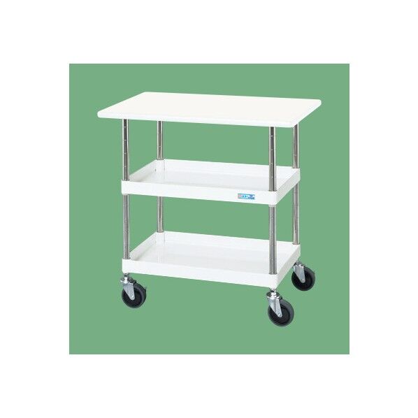 CSパールワゴン(抗菌パールホワイト/サイレントエラストマー車/天板付) パールホワイト W750×D500×H760 CSP-7572VSEW 1台