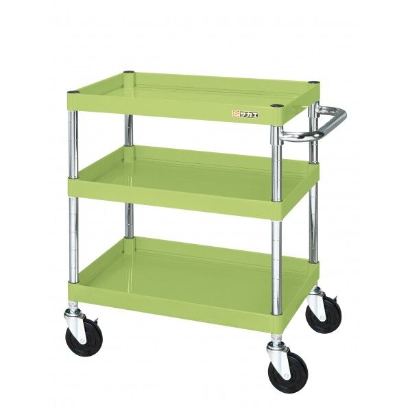 CSパールワゴン(中量タイプ/ナイロンウレタン車/H740/3段) グリーン W900×D600×H740 CSP-9073NU 1台