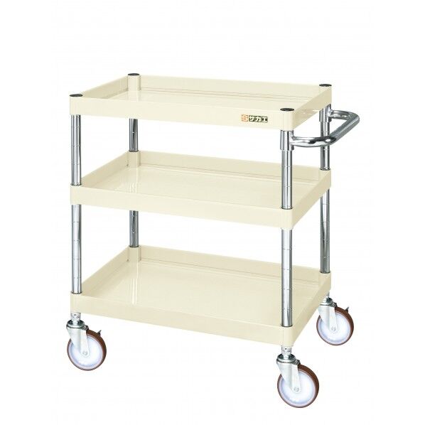 CSパールワゴン(中量タイプ/ナイロンウレタン車/H740/3段) アイボリー W900×D600×H740 CSP-9073NUI 1台