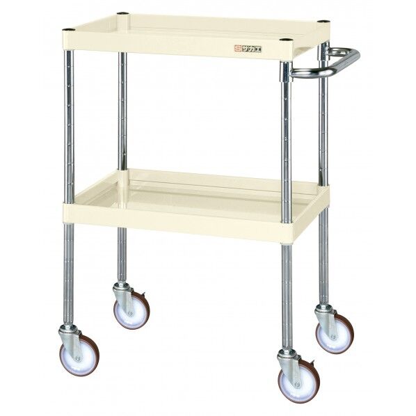 CSパールワゴン(中量タイプ/ナイロンウレタン車/H880/2段) アイボリー W750×D500×H880 CSP-7582NUI 1台