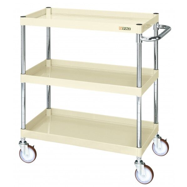 CSパールワゴン(中量タイプ/ナイロンウレタン車/H880/3段) アイボリー W900×D600×H880 CSP-9083NUI 1台