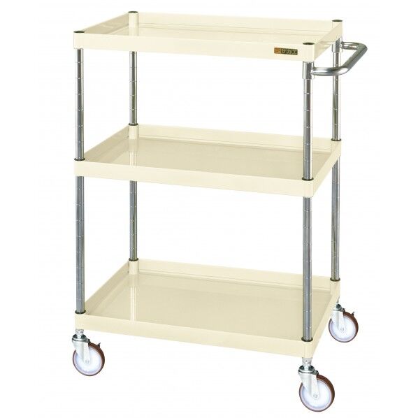 CSパールワゴン(中量タイプ/ゴム車/H1080/3段) アイボリー W600×D400×H1080 CSP-60113I 1台