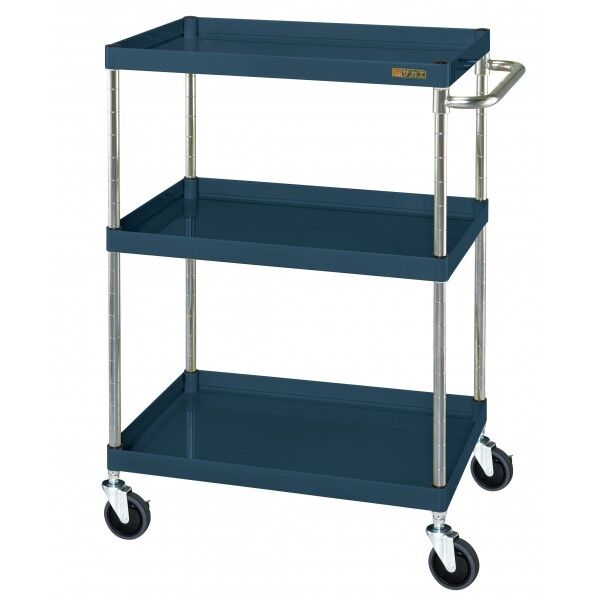 CSパールワゴン(中量タイプ/ゴム車/H1080/3段) ダークグレー W750×D500×H1080 CSP-75113D 1台