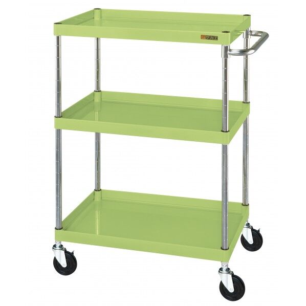 CSパールワゴン(中量タイプ/サイレントエラストマー車/H1080/3段) グリーン W750×D500×H1080 CSP-75113SE 1台