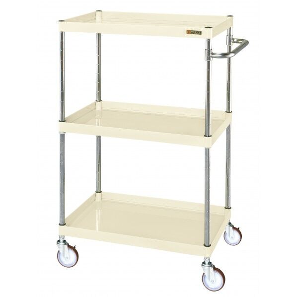 CSパールワゴン(中量タイプ/ナイロンウレタン車/H1200/3段) アイボリー W600×D400×H1200 CSP-60123NUI 1台