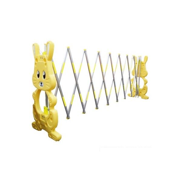 伸縮式ラビットゲート黄 4m タイプ反射付 黄 H835mm×W450mm~W4150mm AZ-115 1台