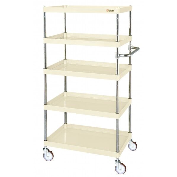 CSパールワゴン(中量タイプ/ゴム車/H1500/5段) アイボリー W1200×D600×H1500 CSP-12155I 1台