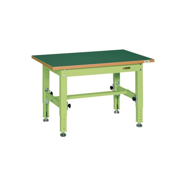 中量高さ調整作業台(TKT5/耐荷重400kg/サカエリューム天板/H500~650) サカエグリーン W900×D600×H500~650 TKT5-096FEN 1台