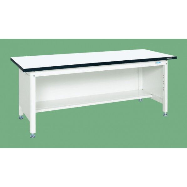 実験用中量作業台 抗菌パールホワイト (CFM/500kg/メラミン天板/H705/3方パネル付)