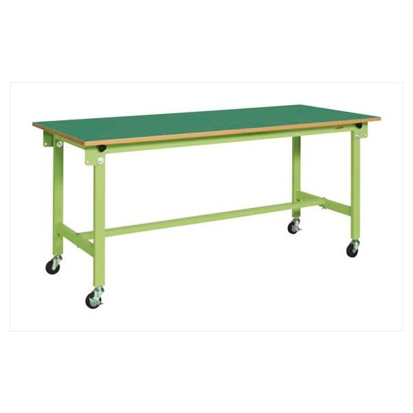軽量作業台(CK/150kg/サカエリューム天板/H810/キャスター付/直進安定金具無/折畳み式) グリーン W1200×D600×H810 CK-126FURN 1台
