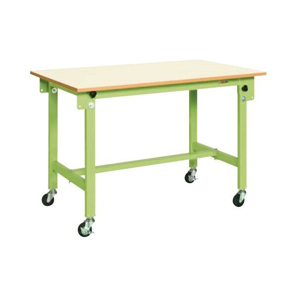 軽量作業台(CK/150kg/ポリエステル天板/H810/キャスター付/直進安定金具無/折畳み式) グリーン W1200×D600×H810 CK-126PURN 1台
