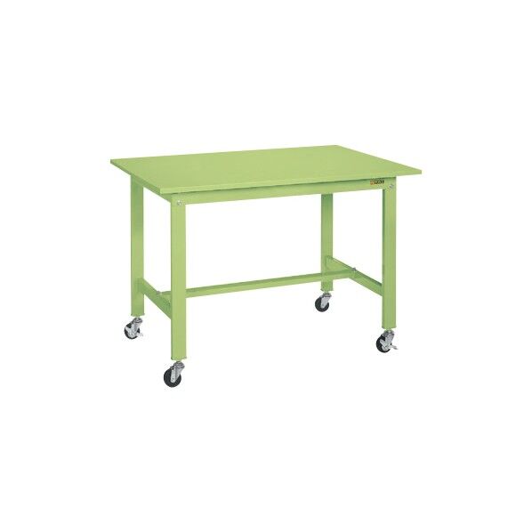 軽量作業台(KK/200kg/スチール天板/キャスター付/直進安定金具無) グリーン W900×D600×H810 KK-38SUB1 1台