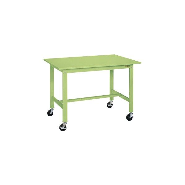 軽量作業台(KH/200kg/スチール天板/キャスター付/H900/直進安定金具無) グリーン W900×D600×H900 KH-38SUB 1台