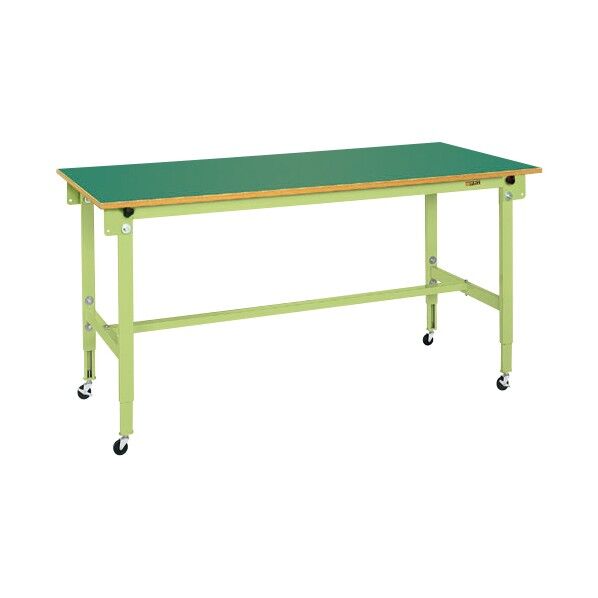 軽量高さ調整作業台TCK(耐荷重150kg/サカエリューム天板/移動式/直進安定金具無) グリーン W1200×D600×H825~1025 TCK-126FURN 1台