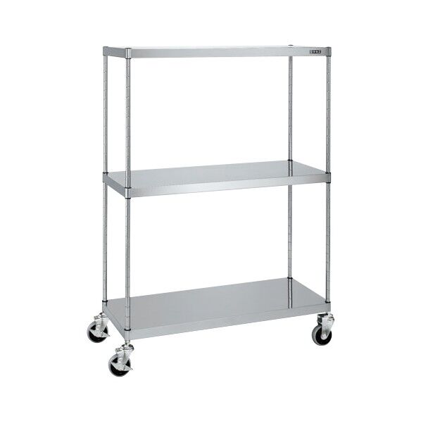 ステンレスニューパールラック(間口1200/ナイロンウレタン車/直進安定金具無し) シルバー W1200×D450×H1314 NPR-1113URSU 1台