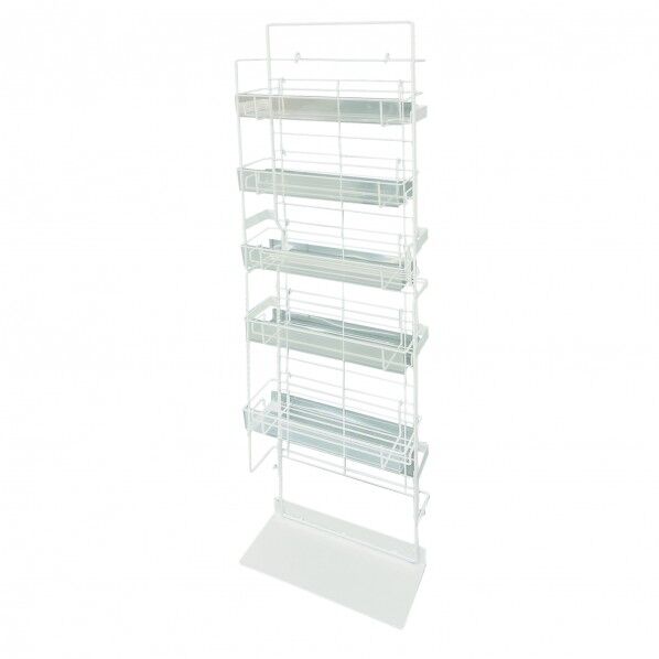 エンドサイド什器 白 5段 ネットカゴ5個付 (W幅)360mm(D奥行)150mm(H高さ)1500mm 10195602 1台