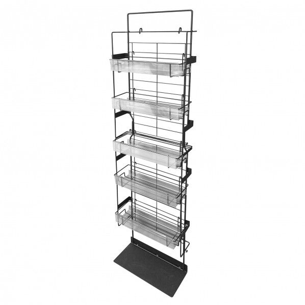 エンドサイド什器 黒 5段 ネットカゴ5個付 (W幅)360mm(D奥行)150mm(H高さ)1500mm 10195604 1台