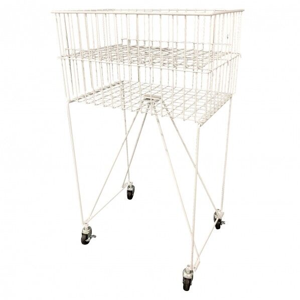 メッシュワゴン白 TMW-450 キャスター付 底上棚付 (W幅)450mm(D奥行)300mm(H高さ)757mm 10195610 1台