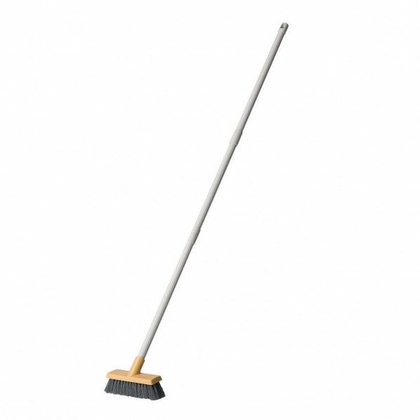 FFデッキブラシ 160mm 本体セット イエロー W160×L1365mm CL-840-050-5 1本