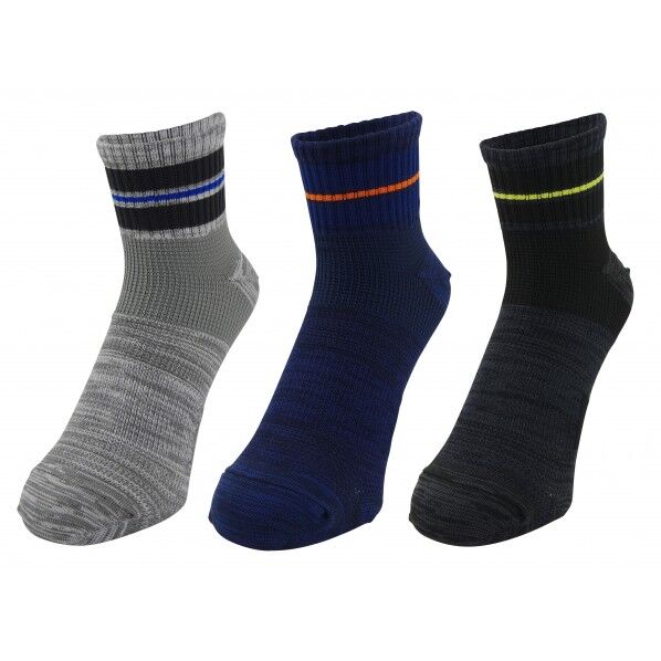 10倍破れにくいソックス 制菌・消臭 先丸 ミドル丈 3足組 カラーアソート カラーアソート 24cm ~ 26cm 481-345-25-00 1足