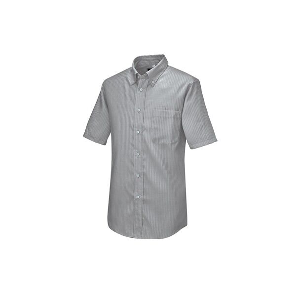 半袖ボタンダウンシャツ（ヘリンボーン）（男女兼用） 114チャコール SS 50404 1着